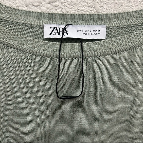 ZARA Lightweight Green Sweater Top Small - Picture 2 of 4